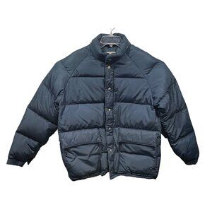 Kentfield Vintage Down Puffer Coat Navy Blue Quilted L Nylon Insulated Jacket